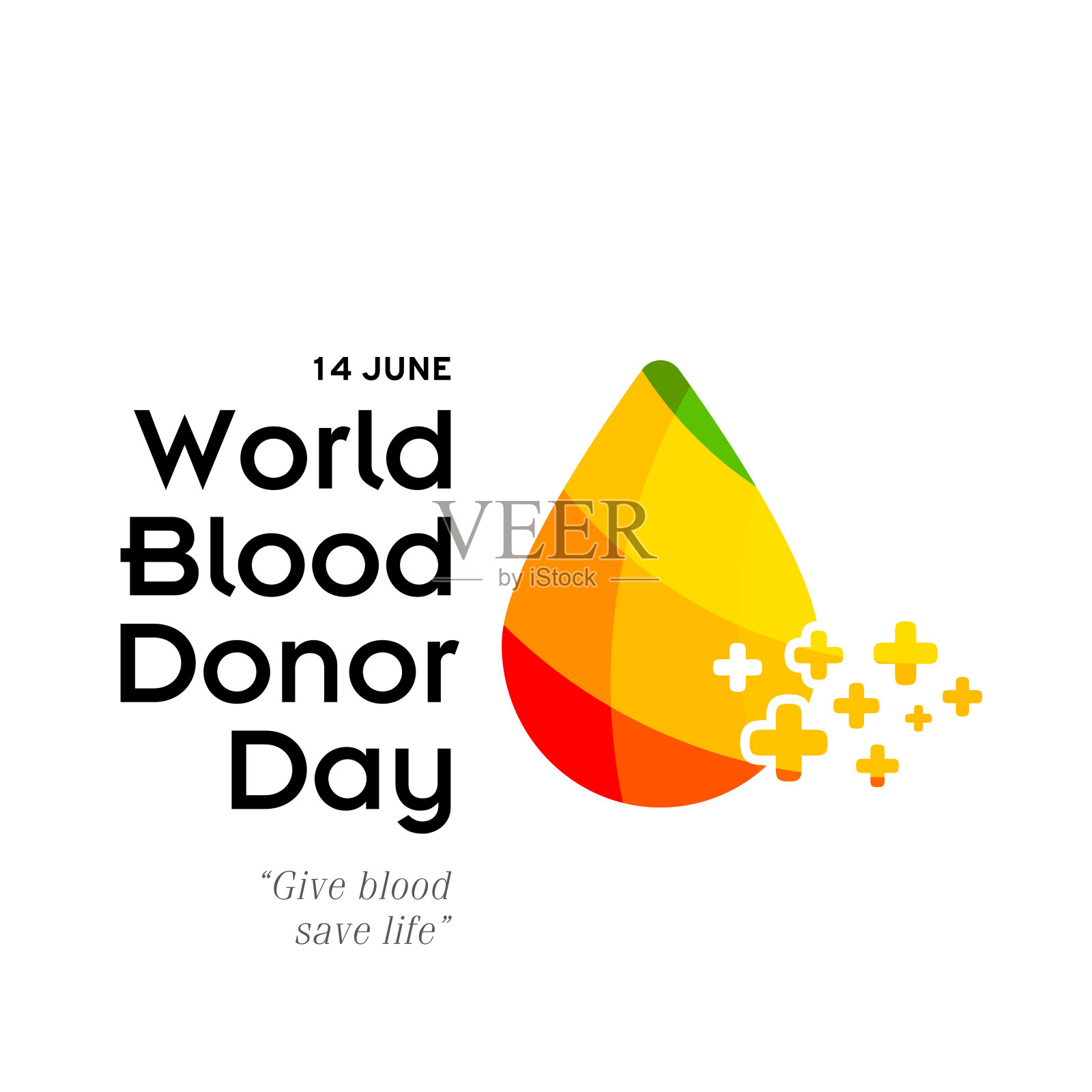 世界献血者日-血滴图例插画图片素材