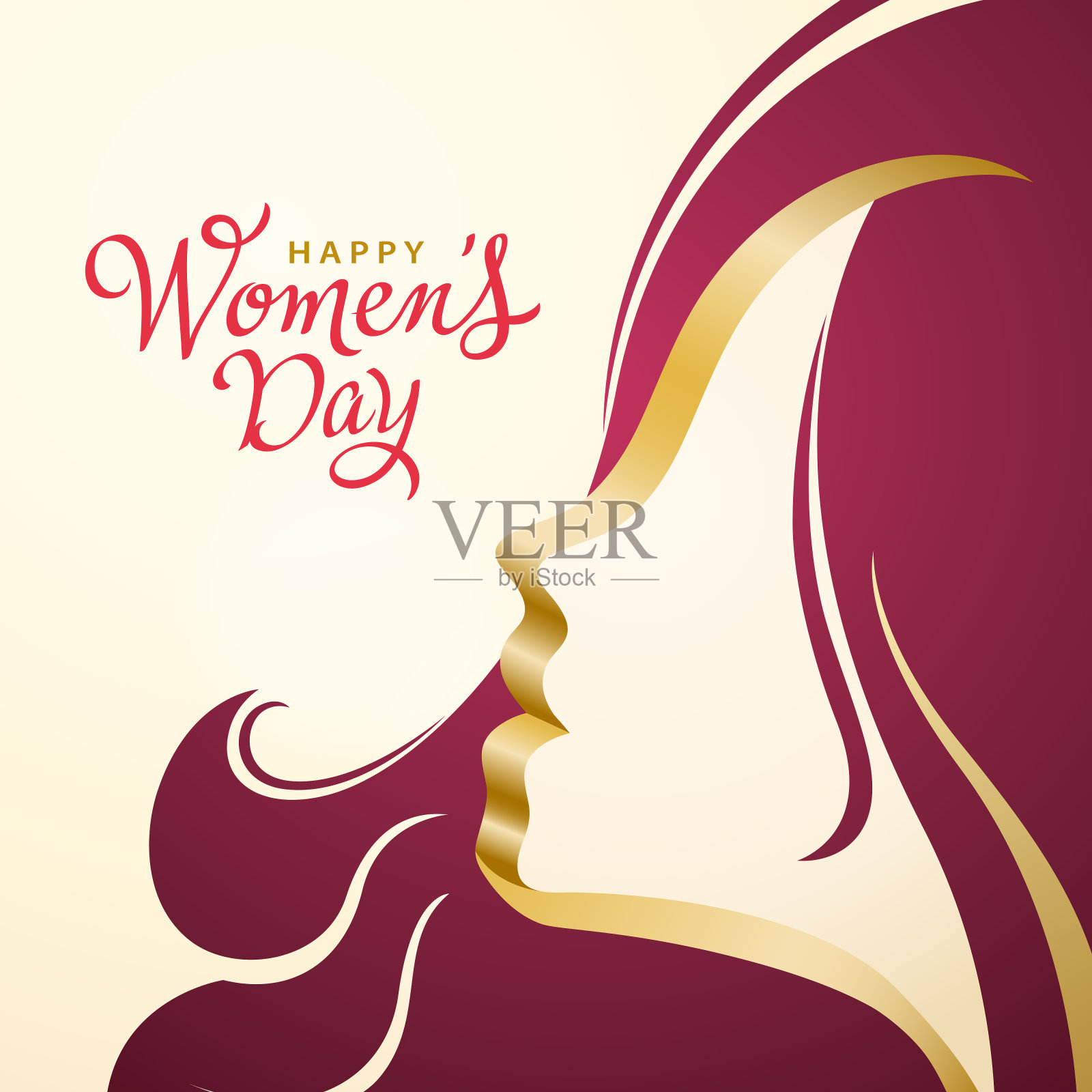 妇女节的头插画图片素材