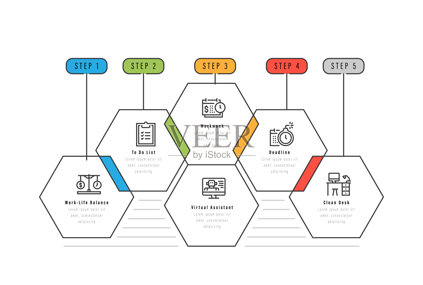 时间管理信息图设计插画图片素材