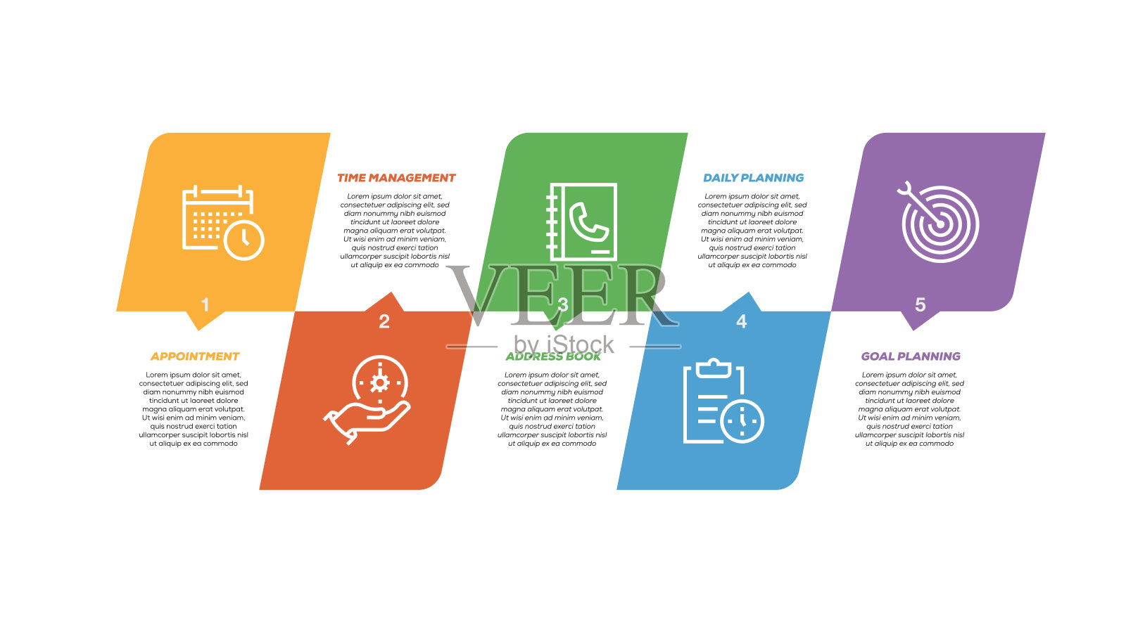 时间管理信息图设计插画图片素材