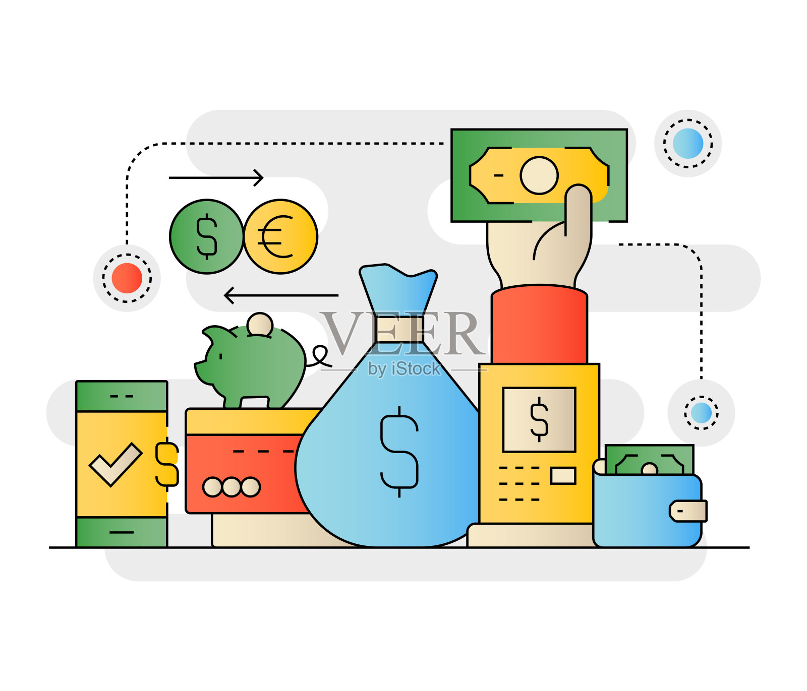 钱横幅设计插画图片素材