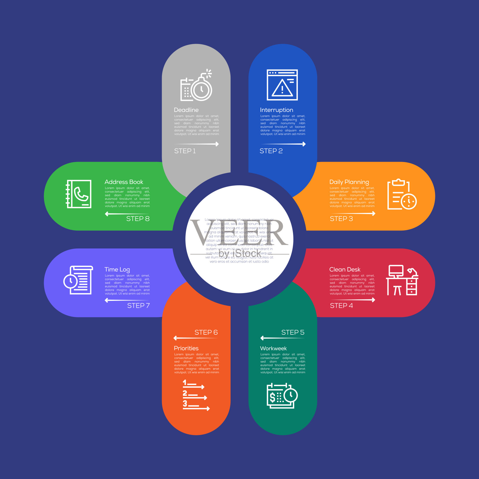 时间管理信息图设计插画图片素材