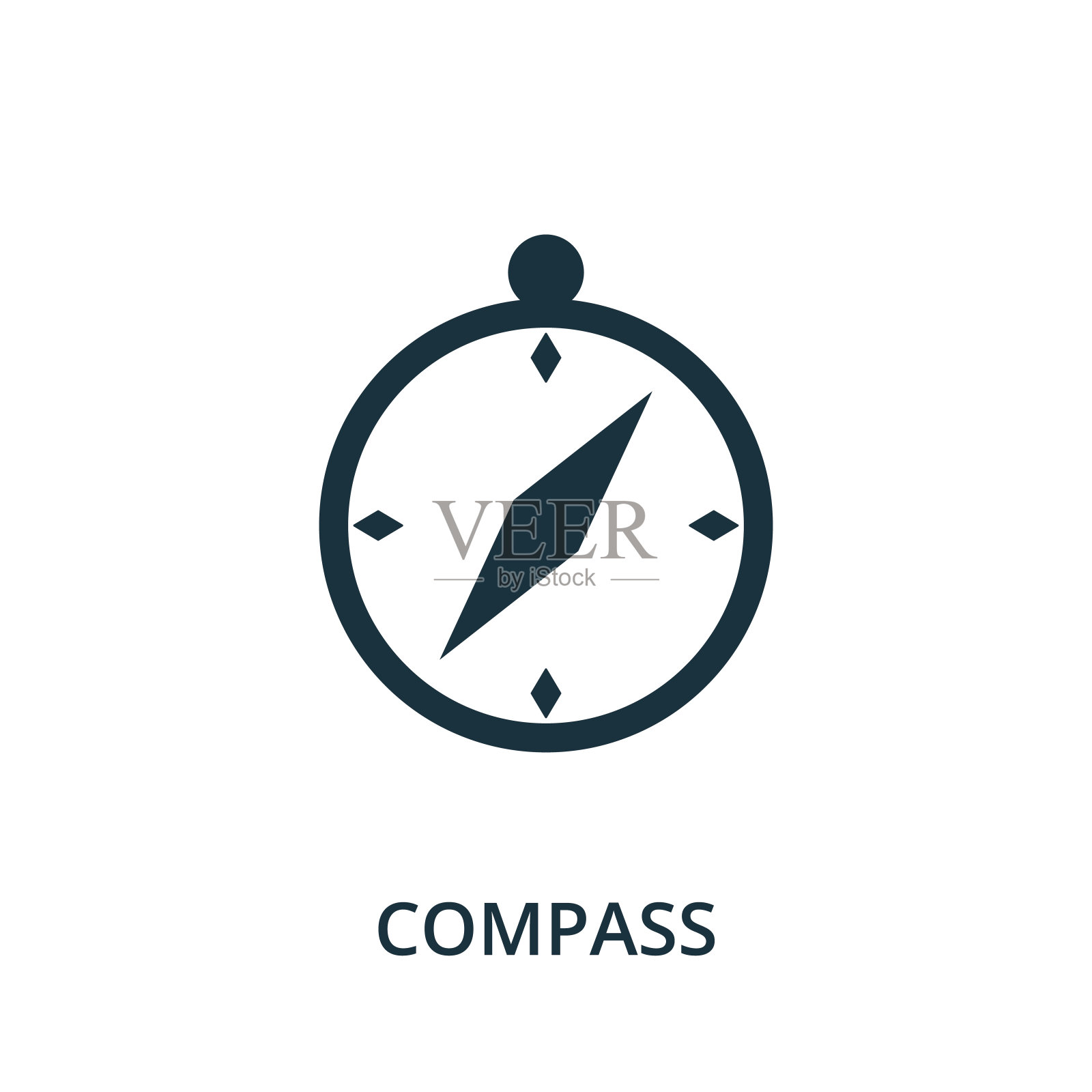 罗盘图标。来自导航集合的简单元素。填充罗盘图标的模板，信息图和更多图标素材