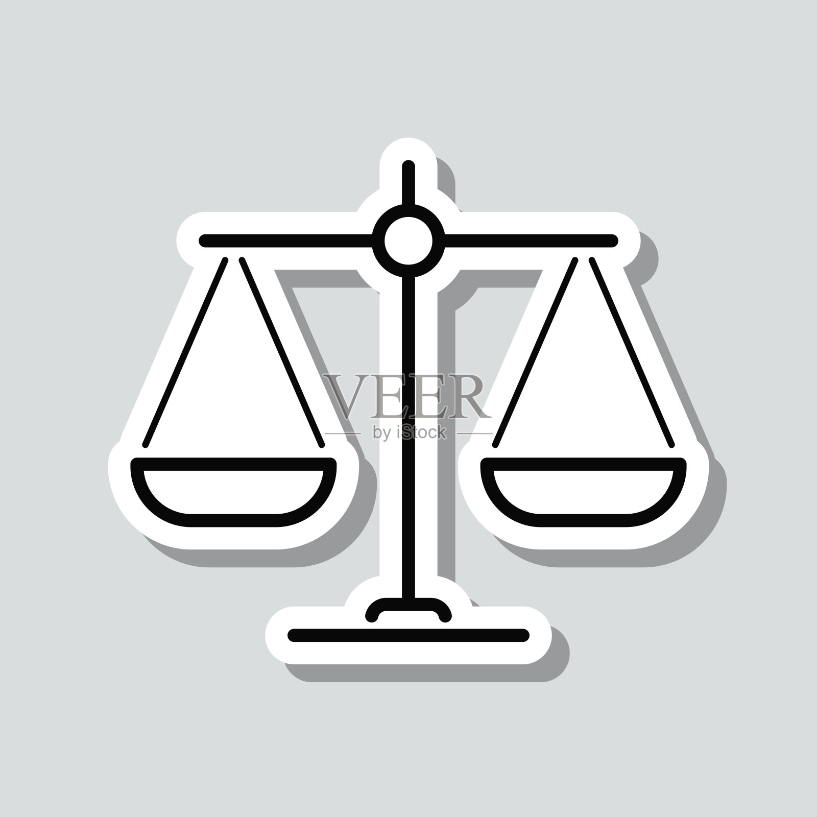 平衡。图标贴纸在灰色背景插画图片素材