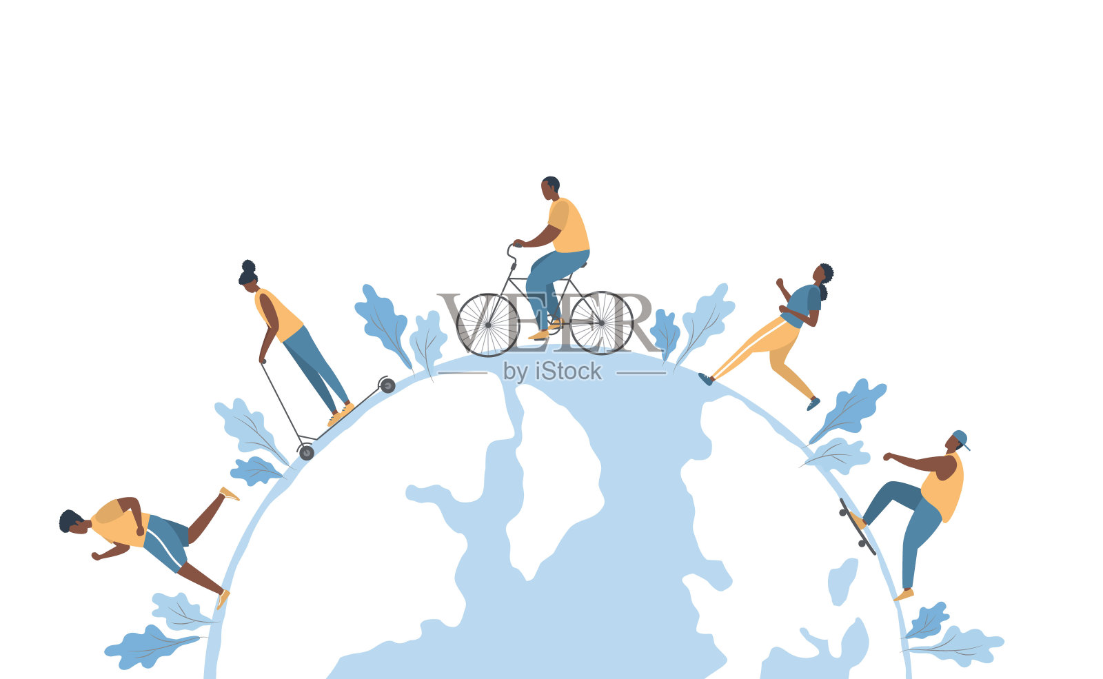 全世界的黑人插画图片素材