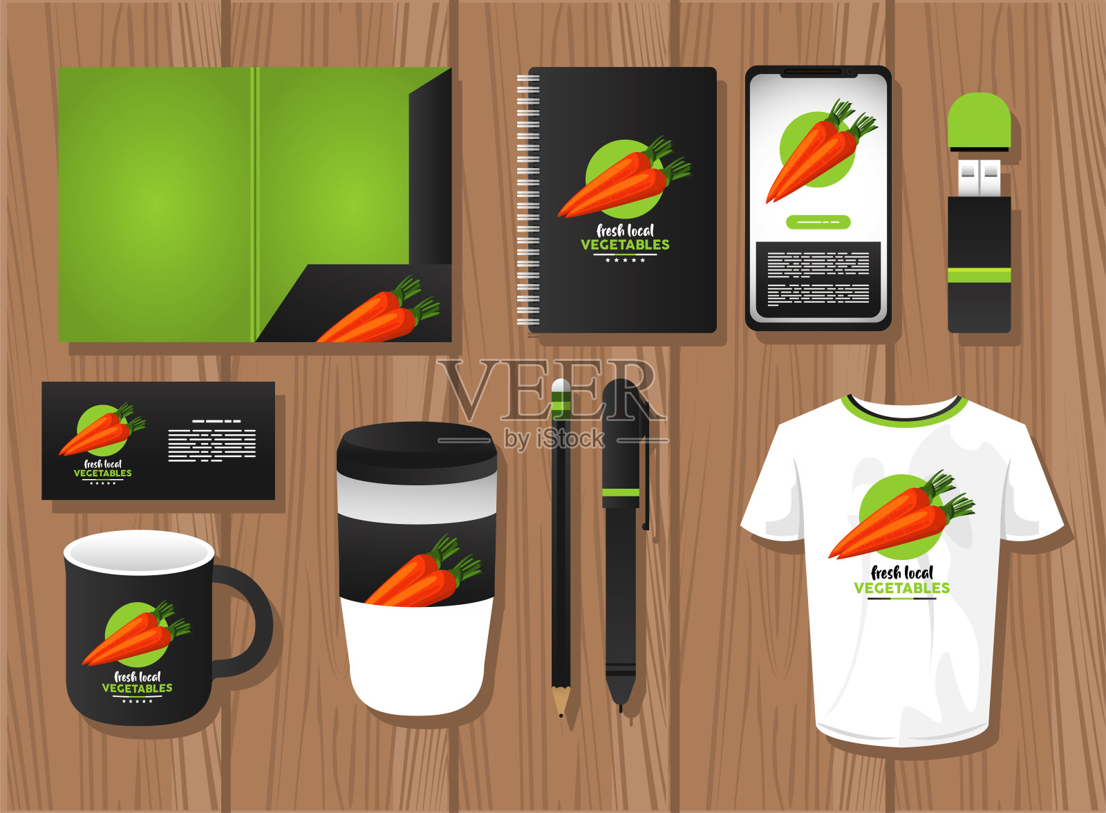 捆胡萝卜蔬菜模型元素品牌插画图片素材