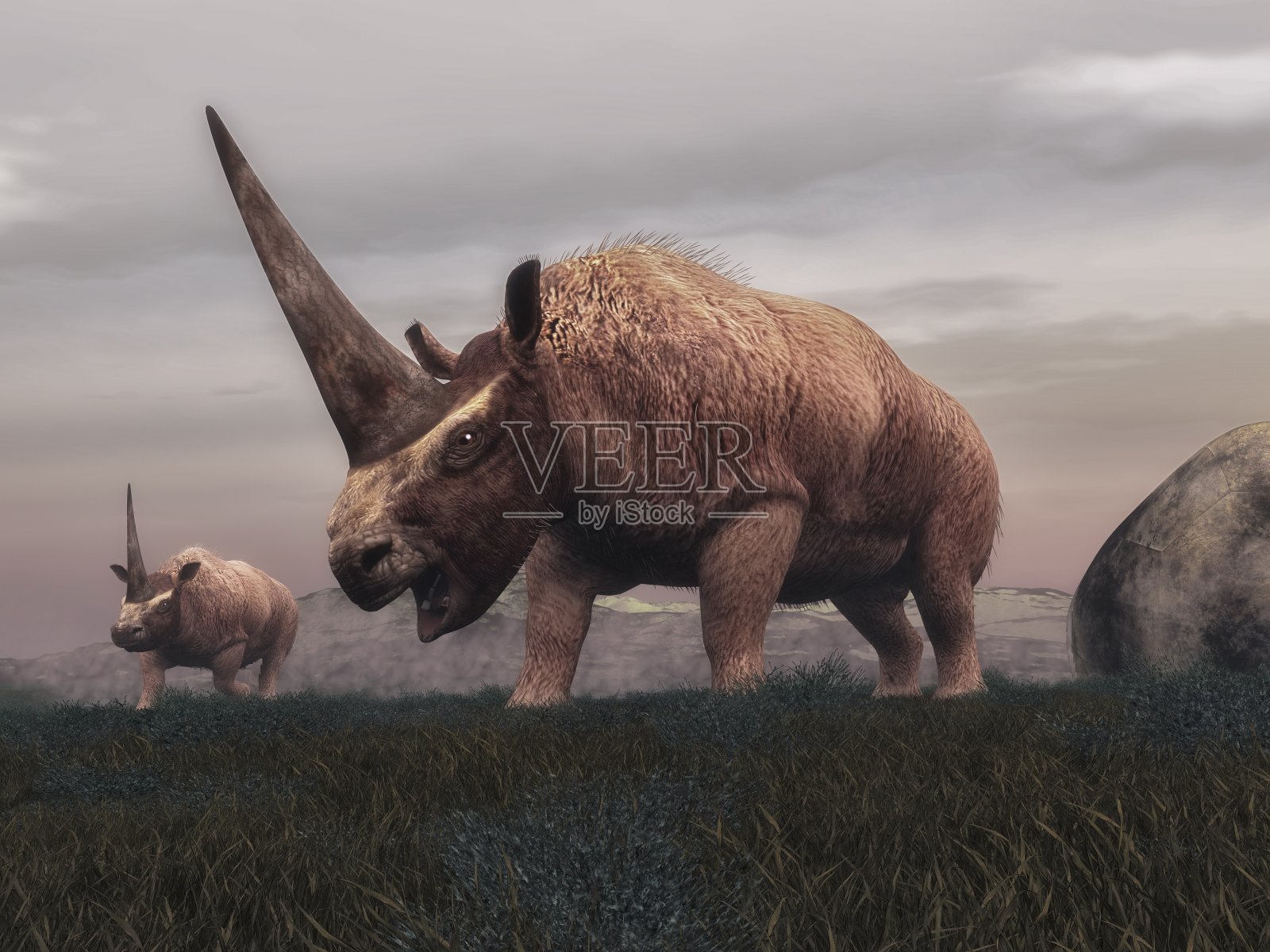 板丝母哺乳动物恐龙- 3D渲染照片摄影图片