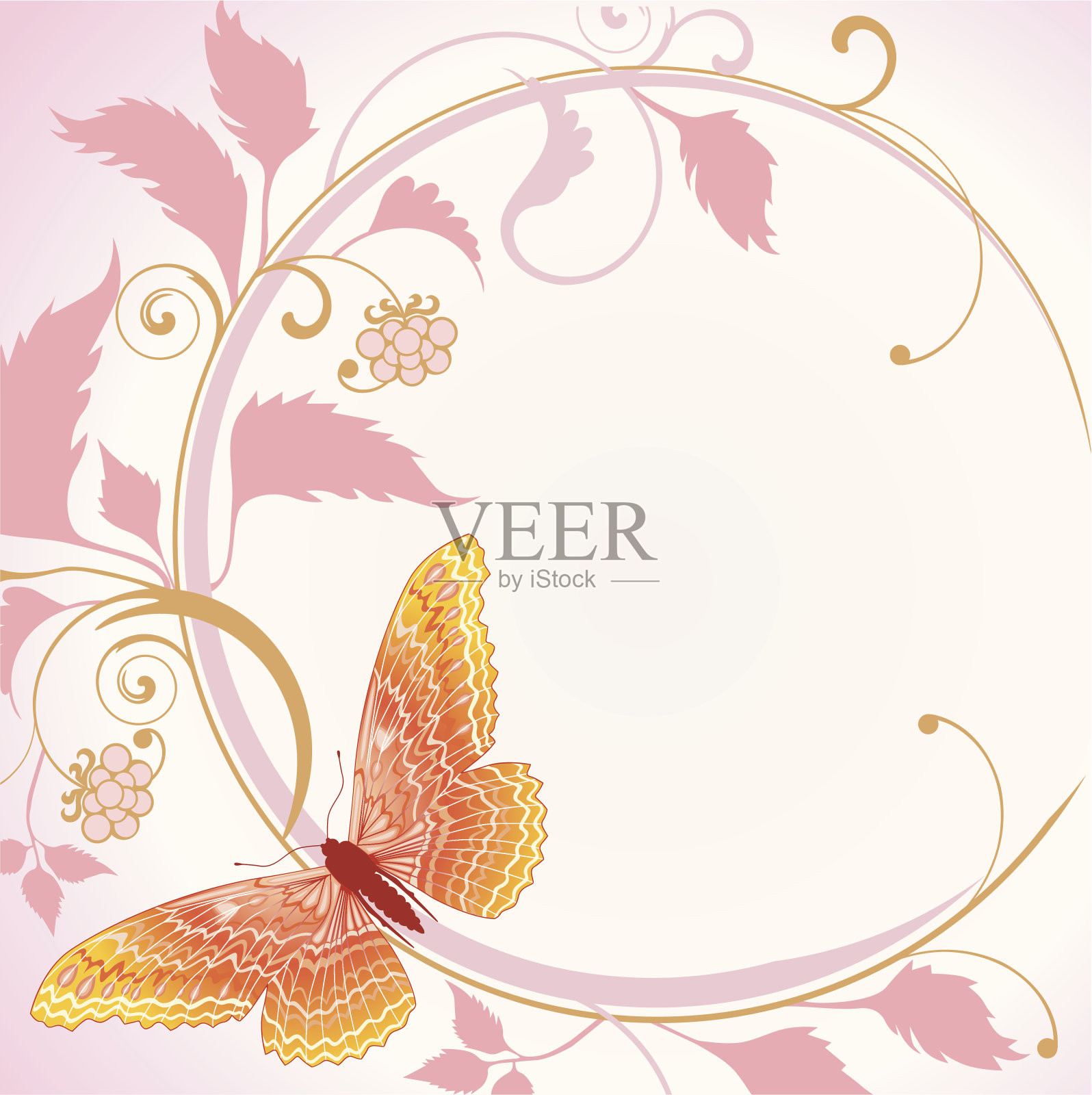 幻想的蝴蝶插画图片素材