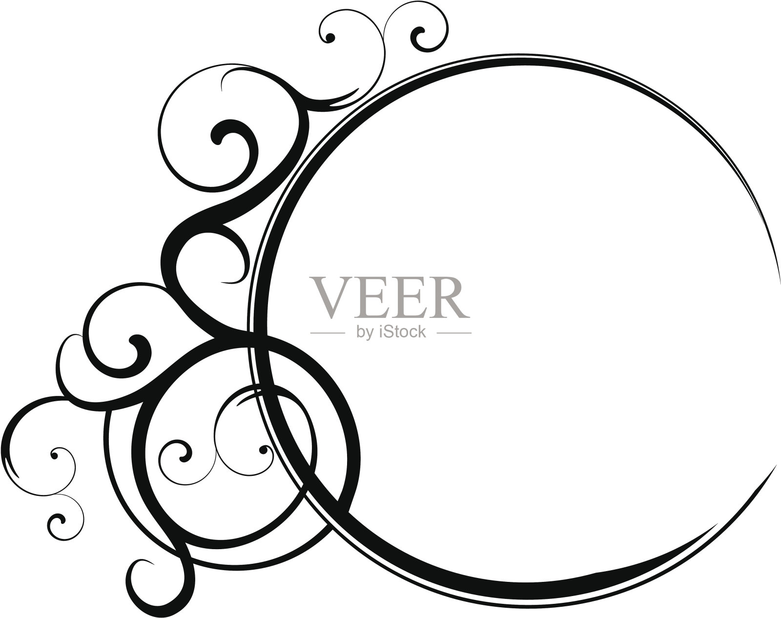 圆形槽框架插画图片素材