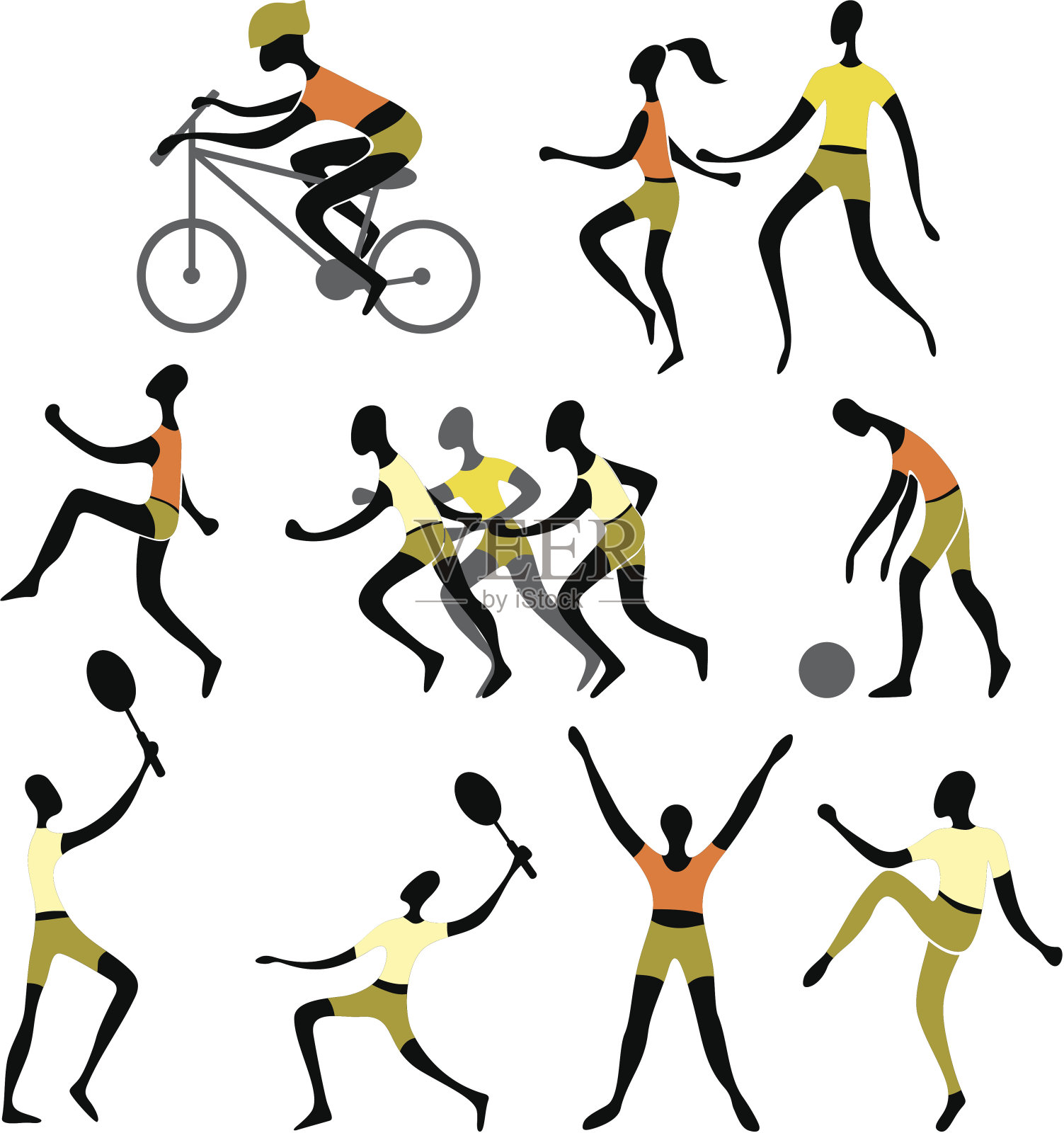 运动型的人。插画图片素材