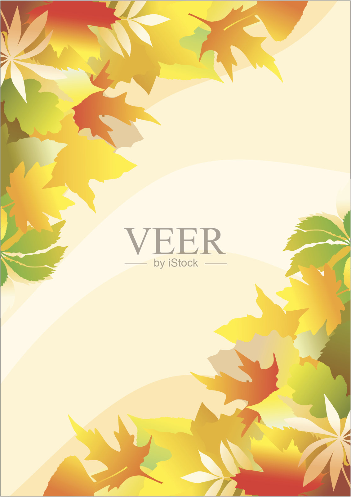 秋天叶子的背景插画图片素材