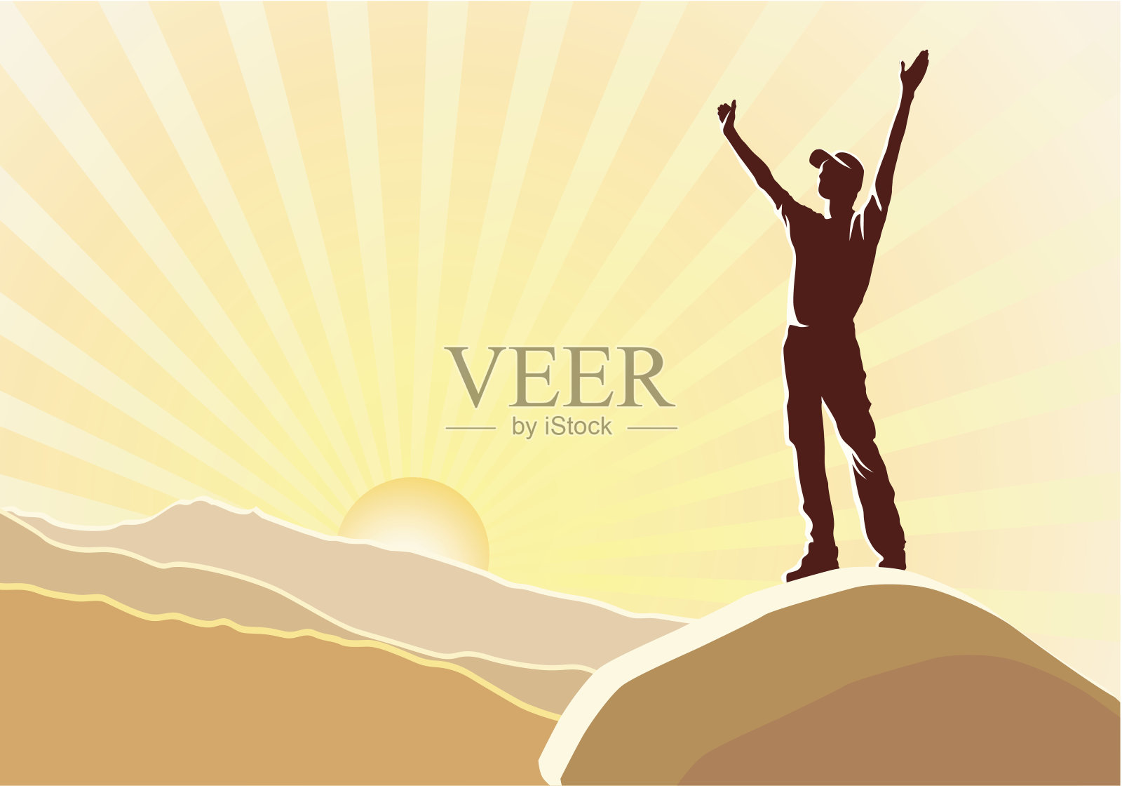 日出插画图片素材