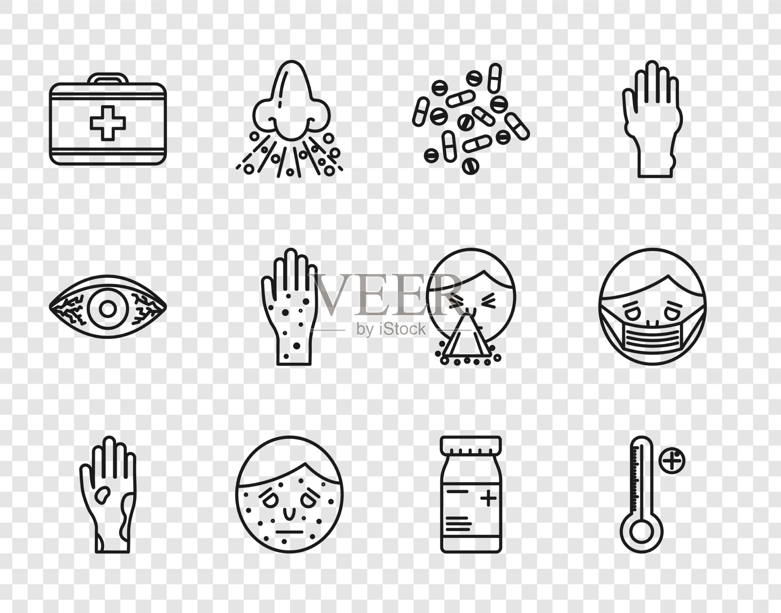 定线手用牛皮癣或湿疹药图标素材