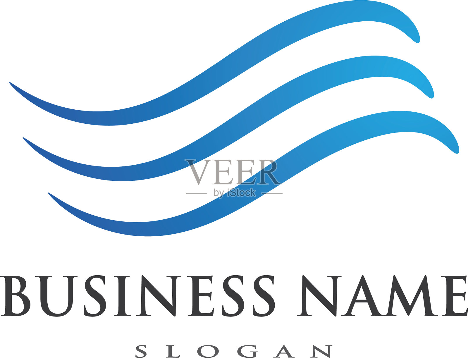 水波符号和图标标志模板插画图片素材