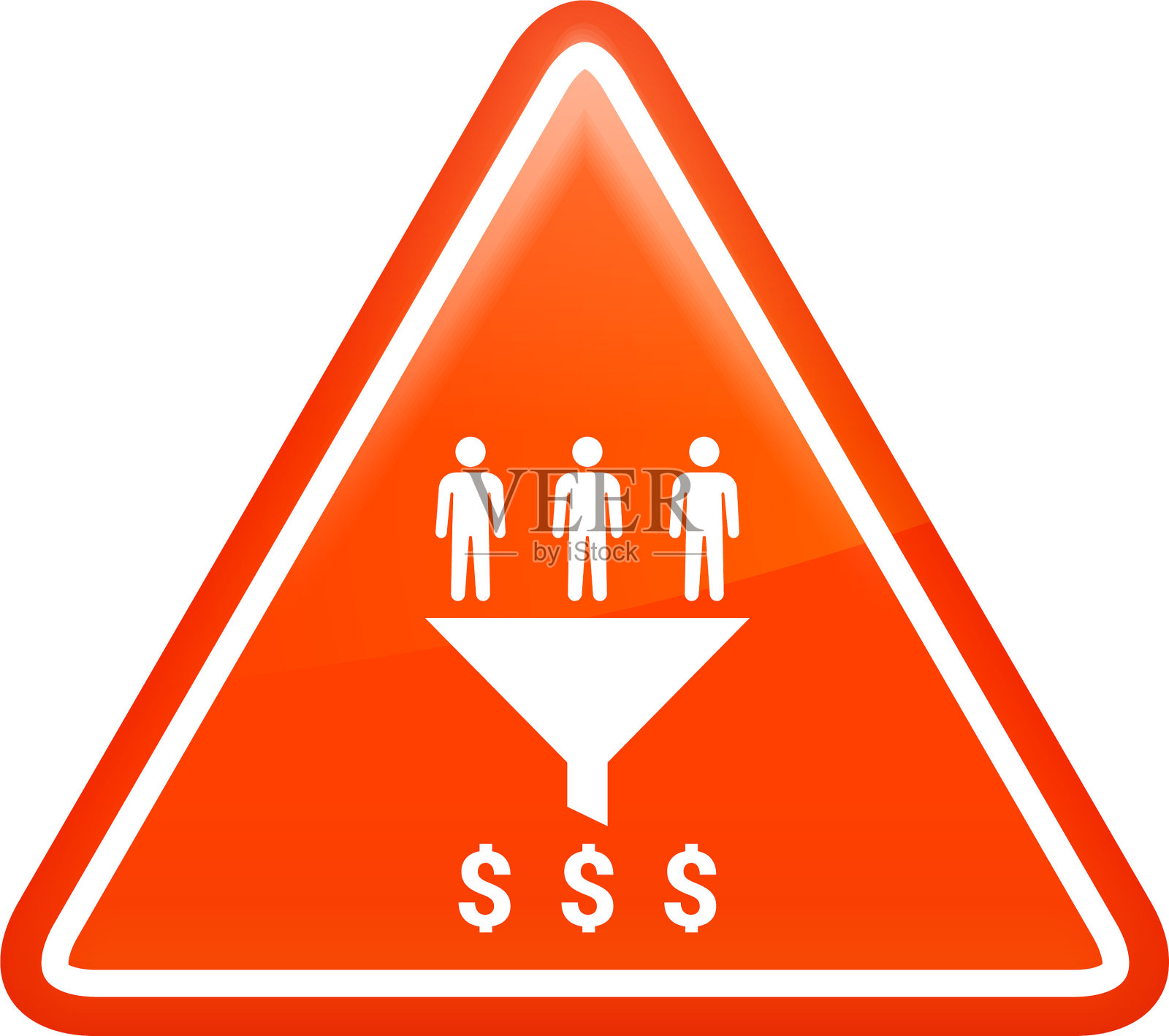 简单的漏斗人物和美元符号图标插画图片素材