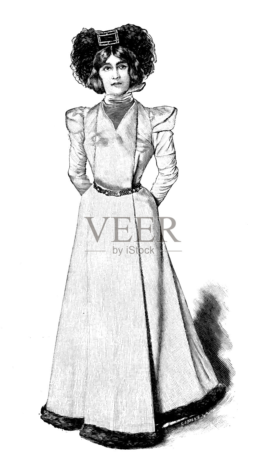 古老的形象:戏剧演员，保罗·依云插画图片素材