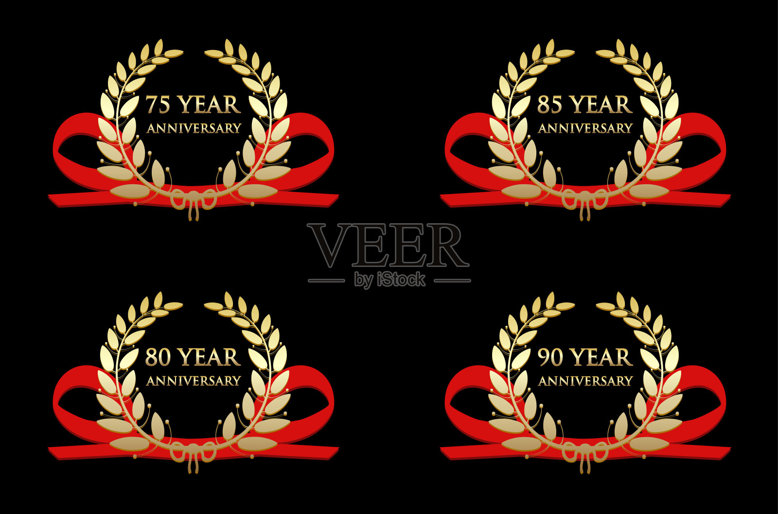 周年庆典金奖插画图片素材