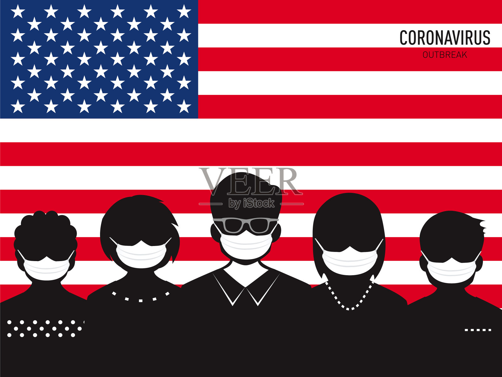 人和病毒爆发插画图片素材