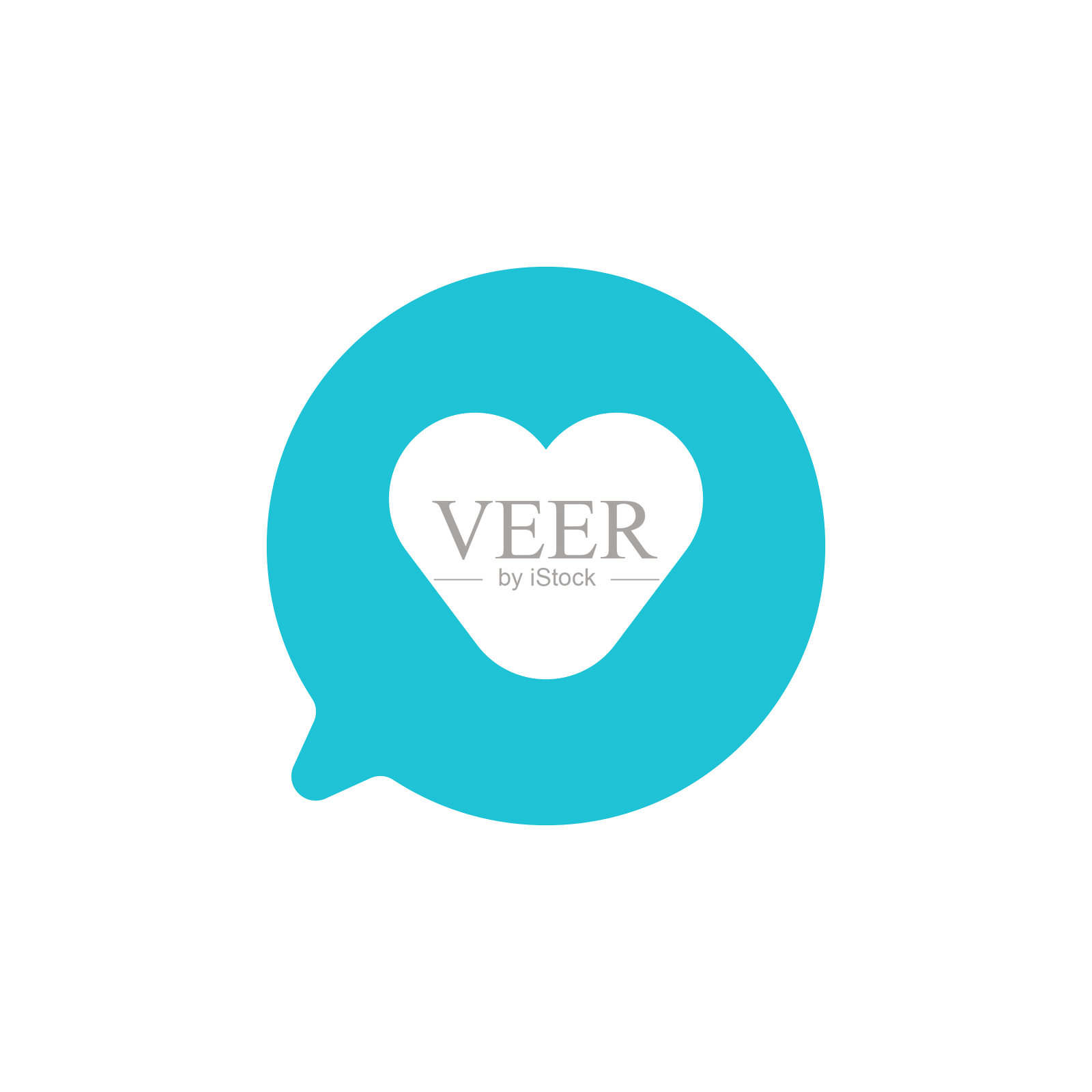 心的形状上说话气泡图标素材