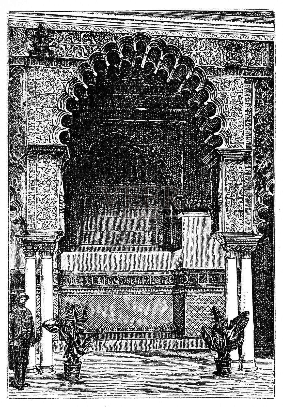 塞维利亚的城堡插画图片素材