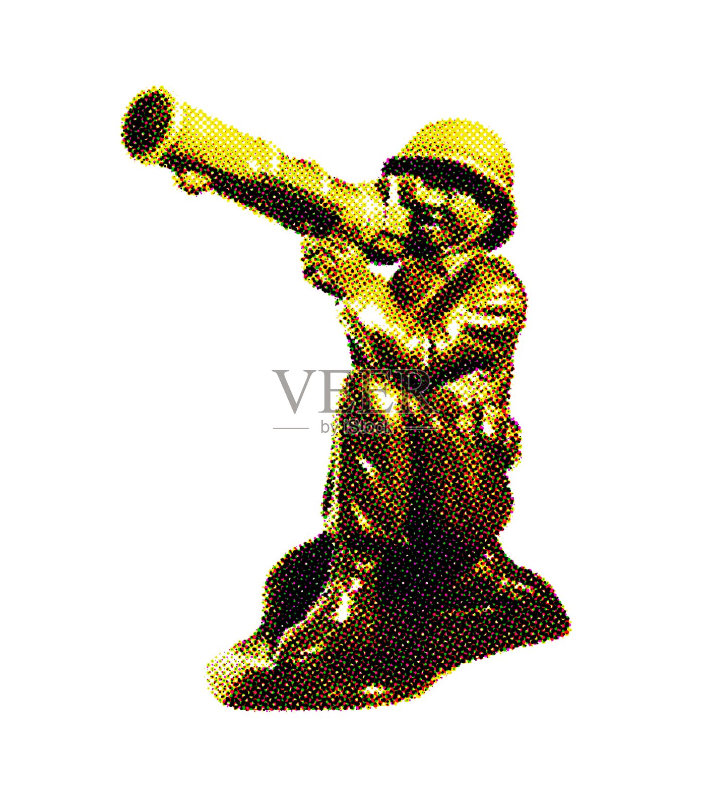 拿着火箭筒的军人插画图片素材