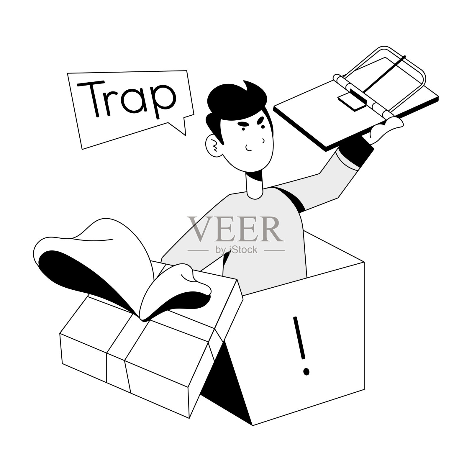 礼物的陷阱插画图片素材