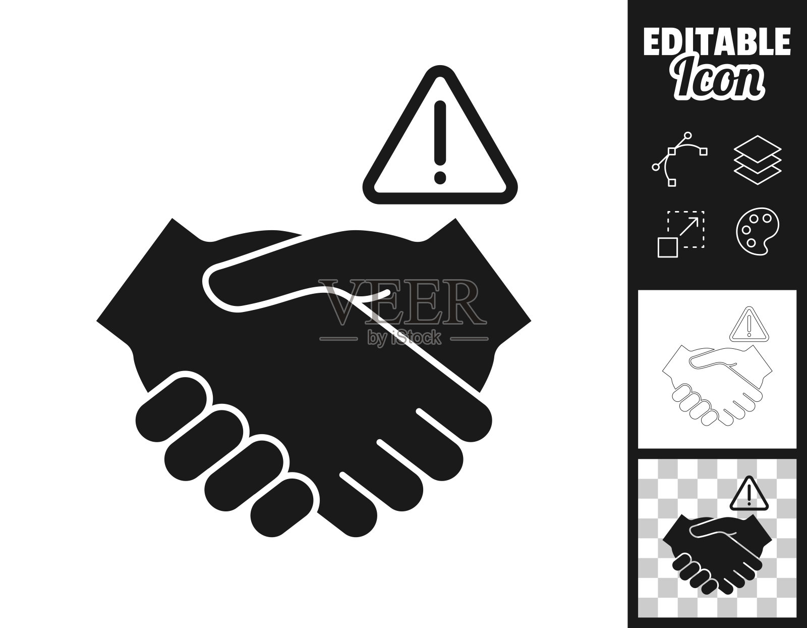 避免握手。图标设计。轻松地编辑插画图片素材