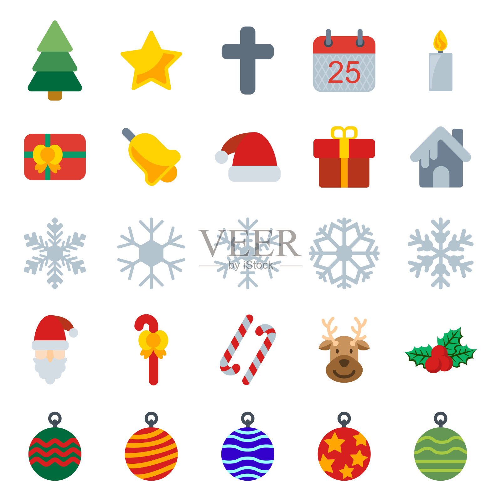 圣诞节图标包矢量插图插画图片素材