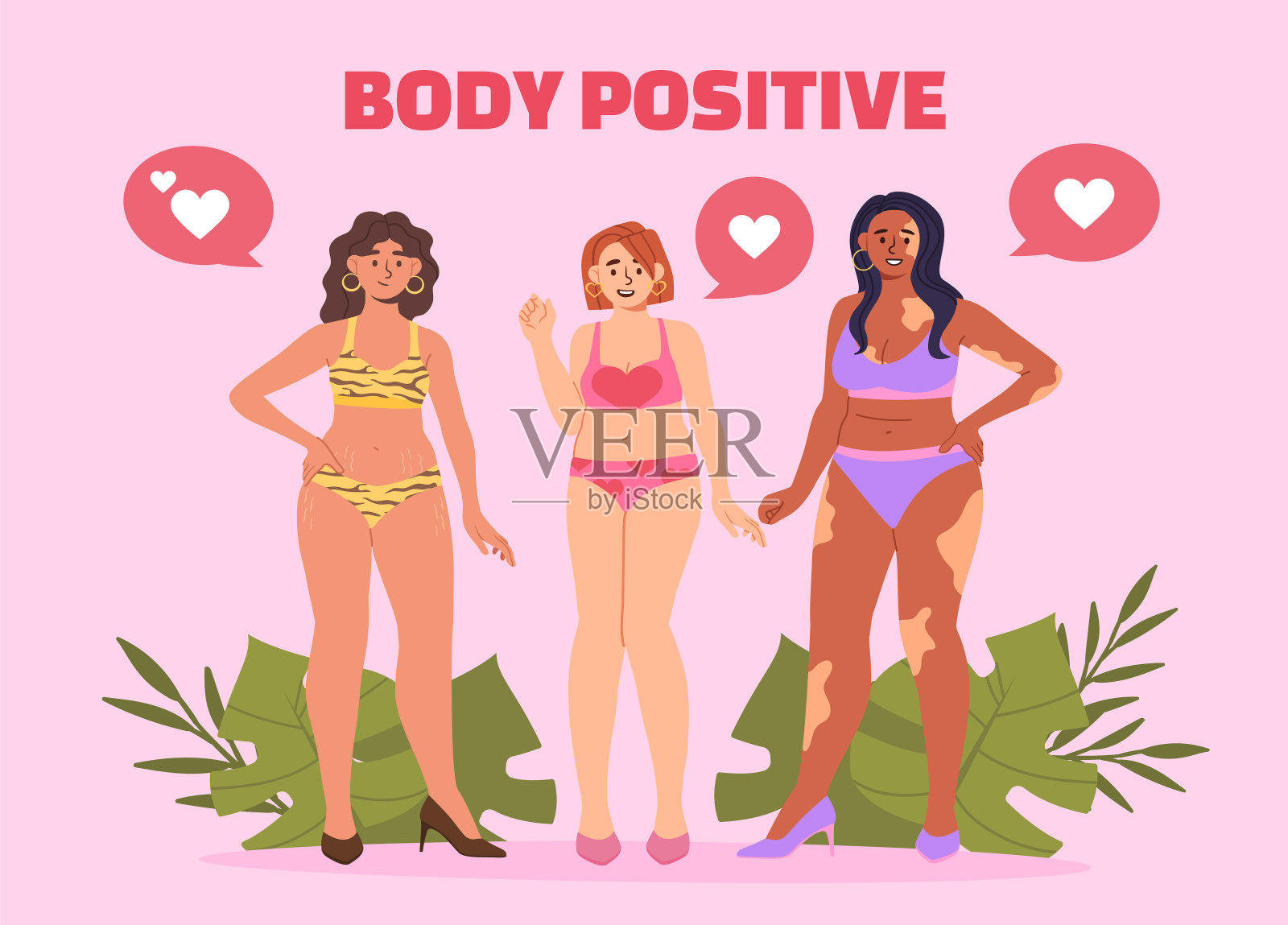 女性身体正向量概念插画图片素材