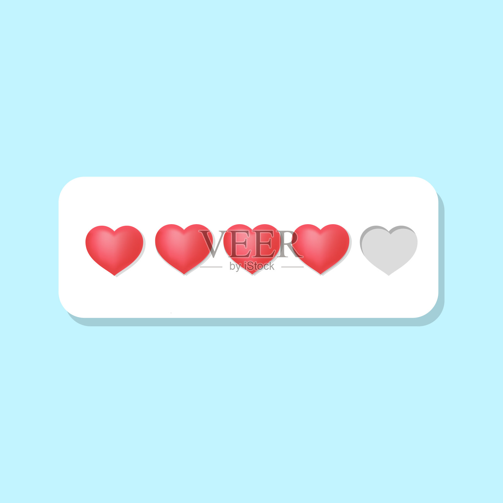 设计的爱情评级，反馈评级与心脏图标图标素材