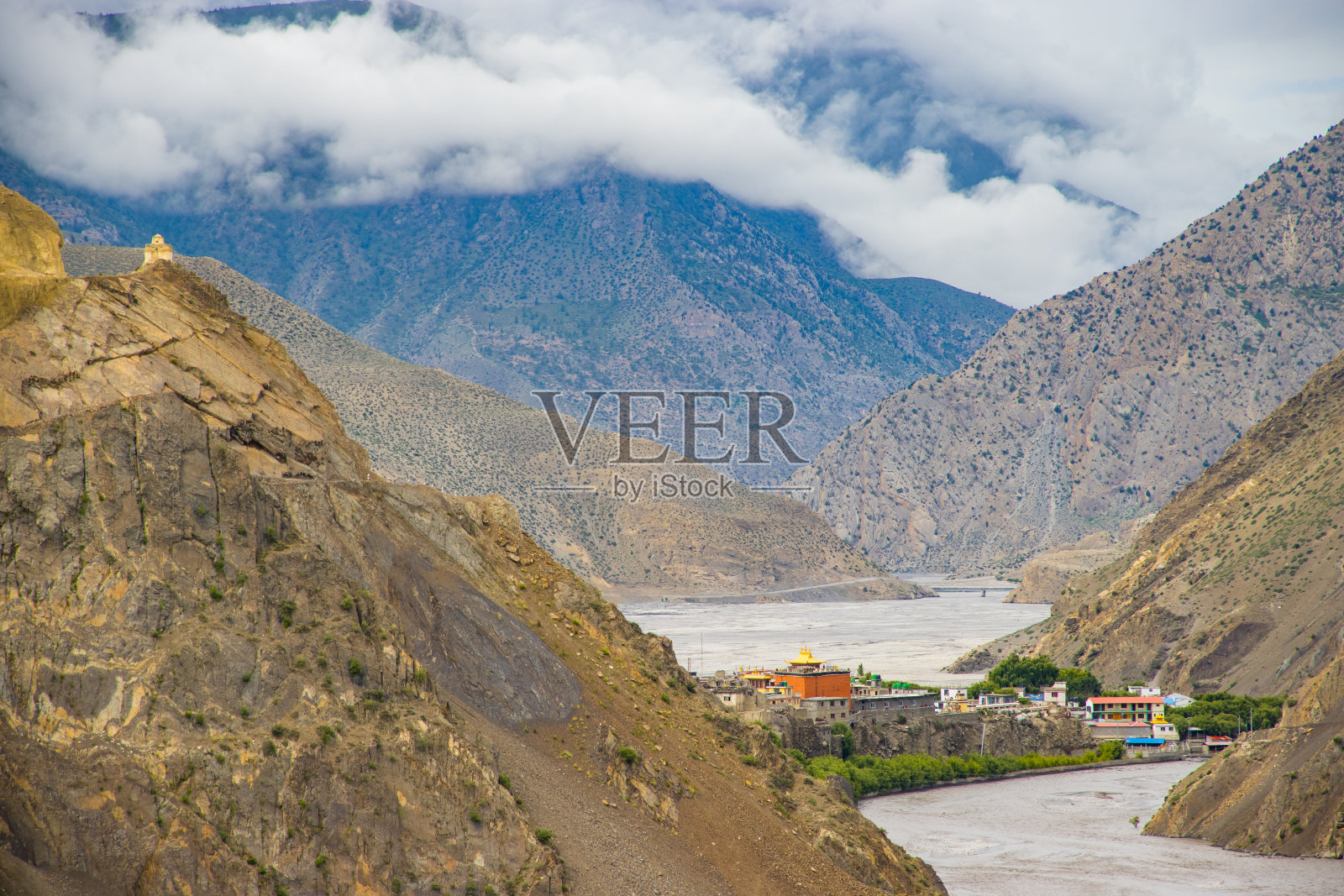 kagchode Thupten Samphel Ling寺，Kagbeni，世纪古贡巴冈巴，上Mustang，尼泊尔照片摄影图片