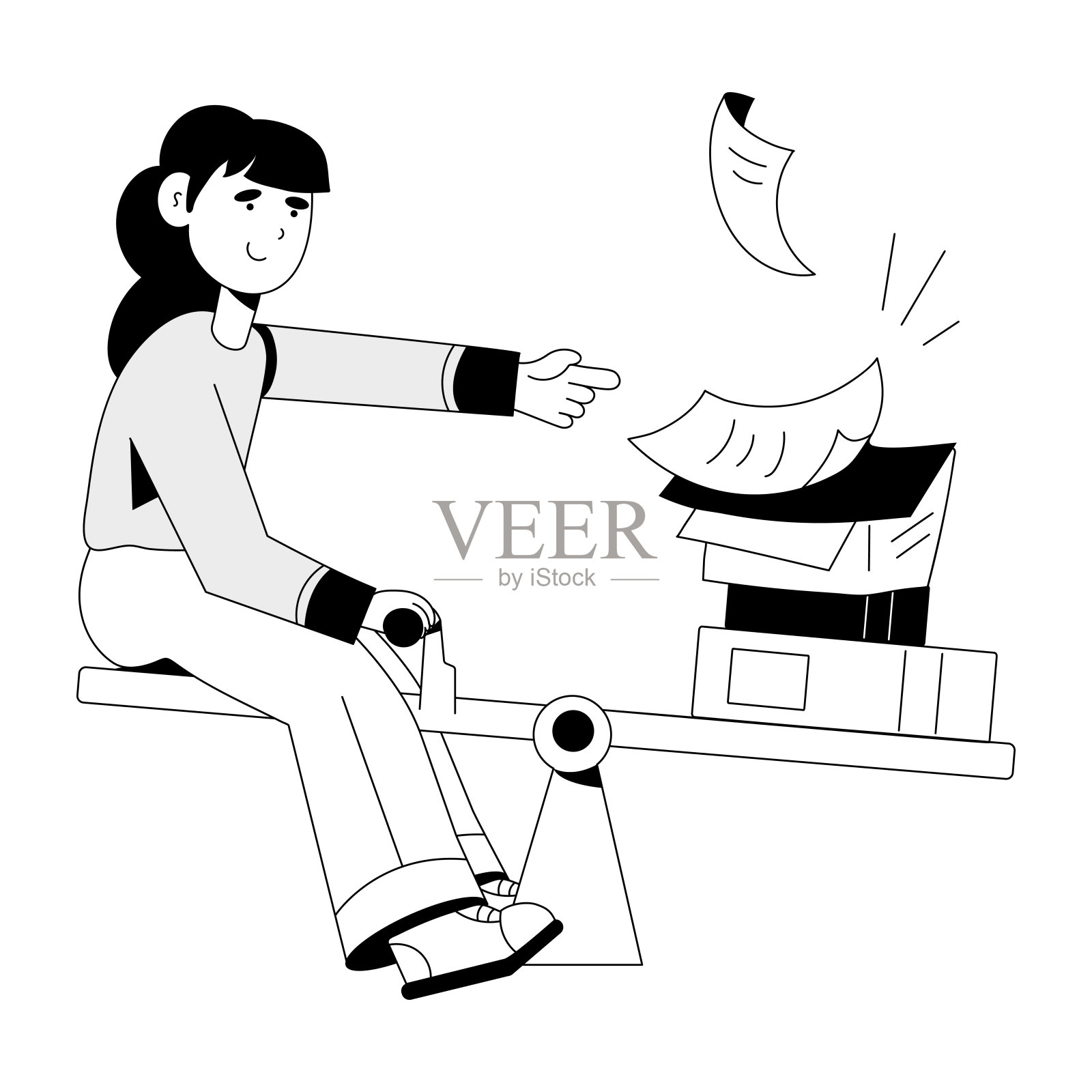 学生平衡插画图片素材