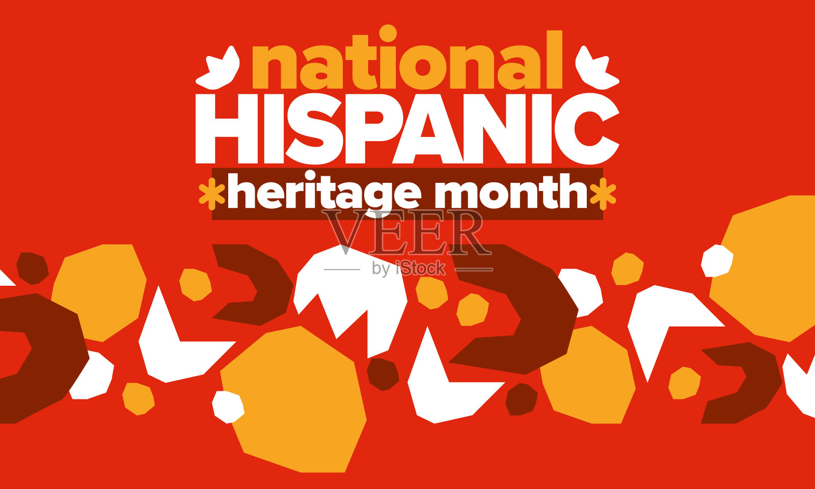 美国全国西班牙裔传统月。每年在九月和十月庆祝。拉丁美洲和西班牙民族文化。民族织物纹理。传统节日和游行。矢量海报插图插画图片素材