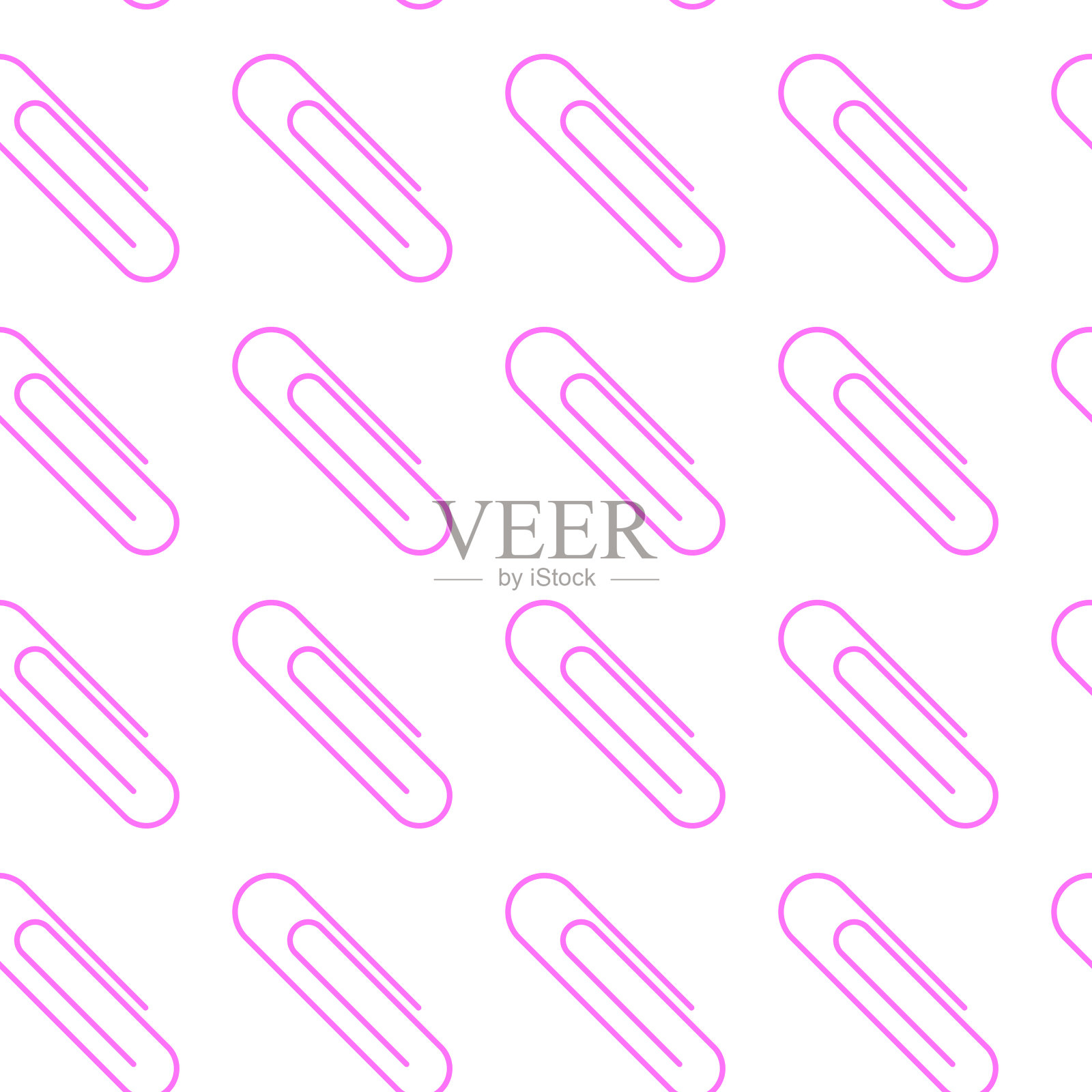 粉色回形针的简单无缝图案。矢量图插画图片素材