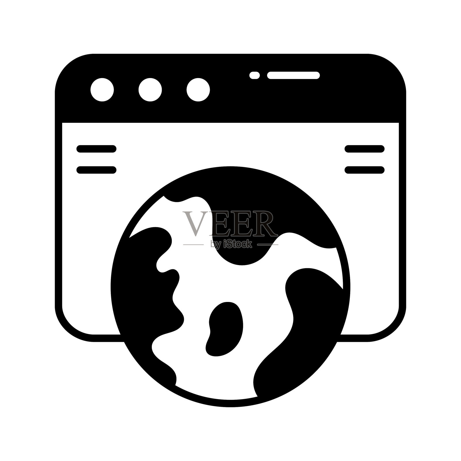 网页与全球显示全球网站的概念向量插画图片素材