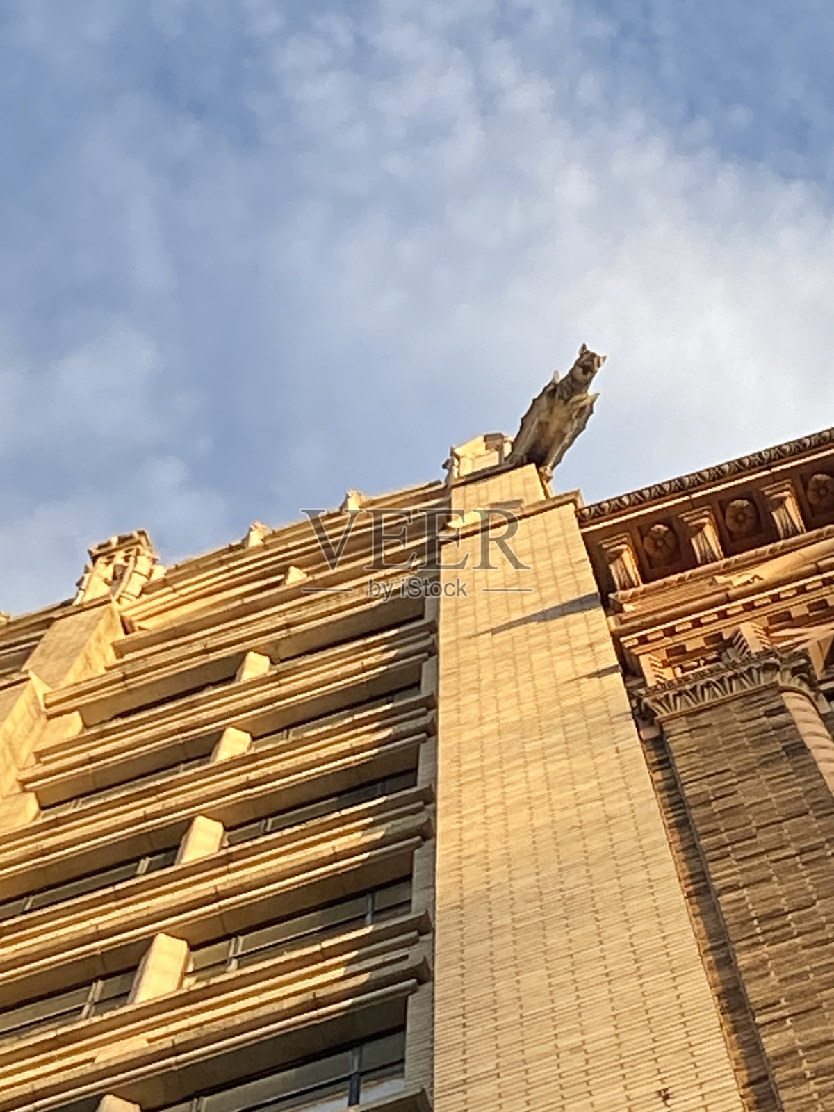 建筑物上的石像鬼照片摄影图片