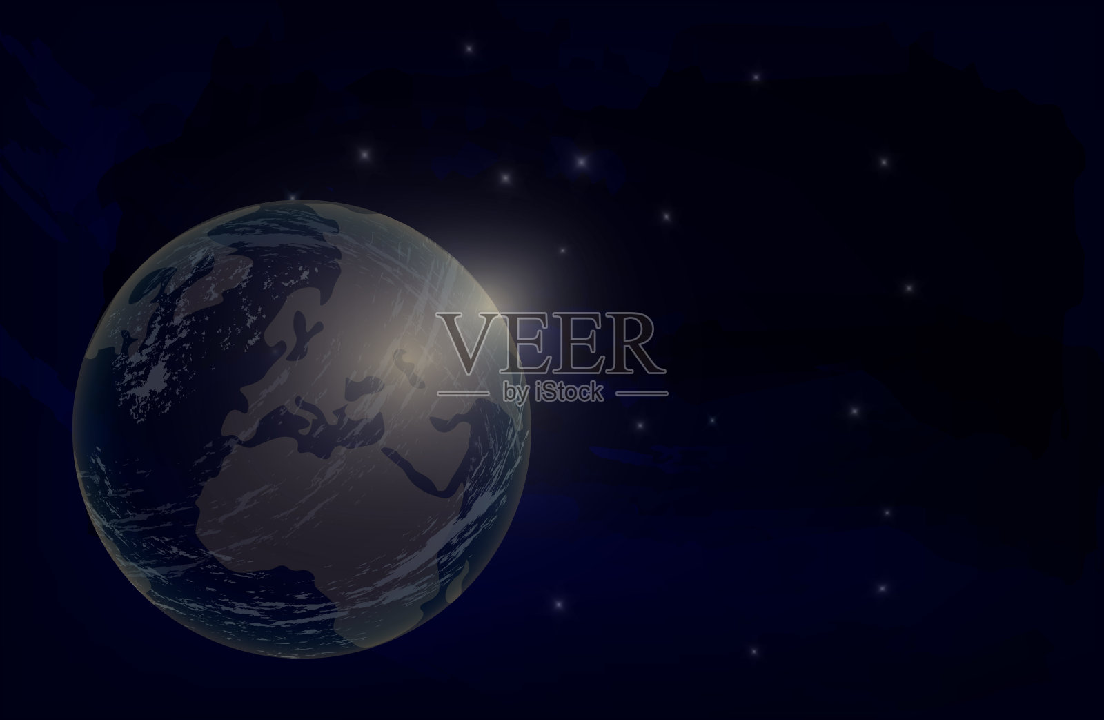 地球和空间矢量背景。插画图片素材