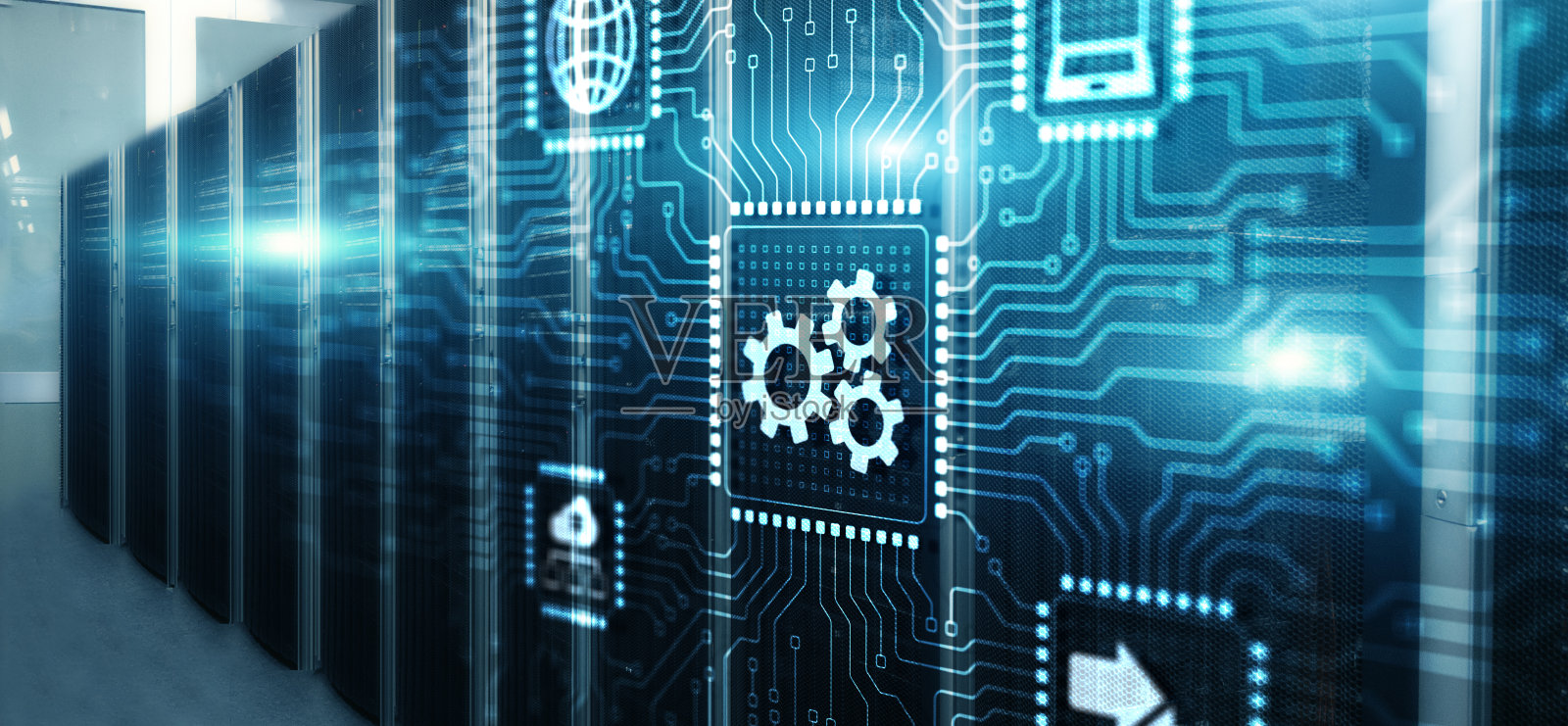 自动化业务技术优化。智能科技概念照片摄影图片