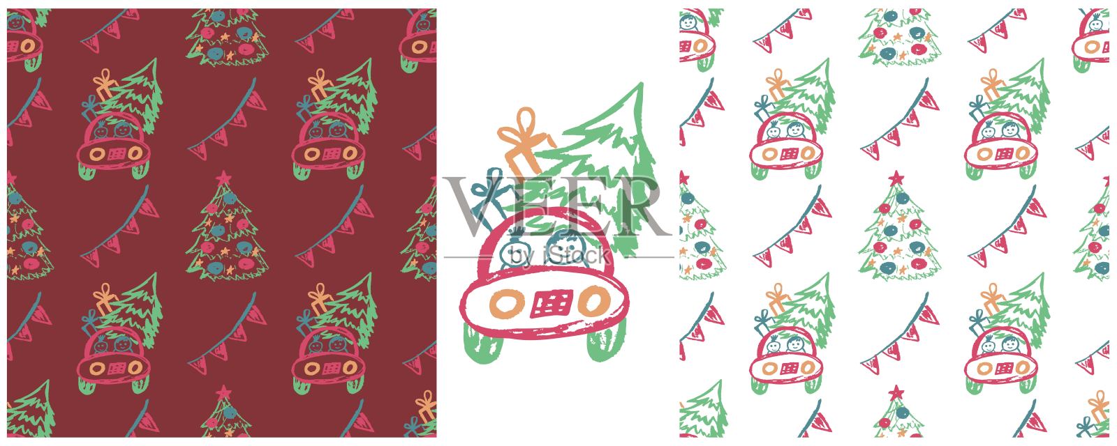 用蜡笔画出图画。布料图案、纺织品、织物、墙纸、包装纸的印刷插画图片素材