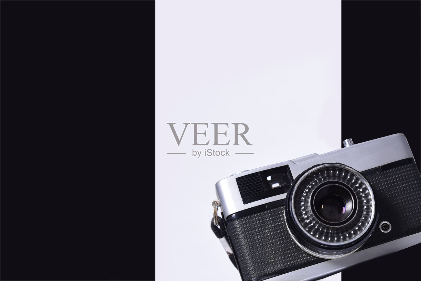 标准尺寸的创意网页横幅与照片和黑白文字与相机的地方。摄影和电影商业广告横幅。垂直、水平和方形型飞网照片摄影图片