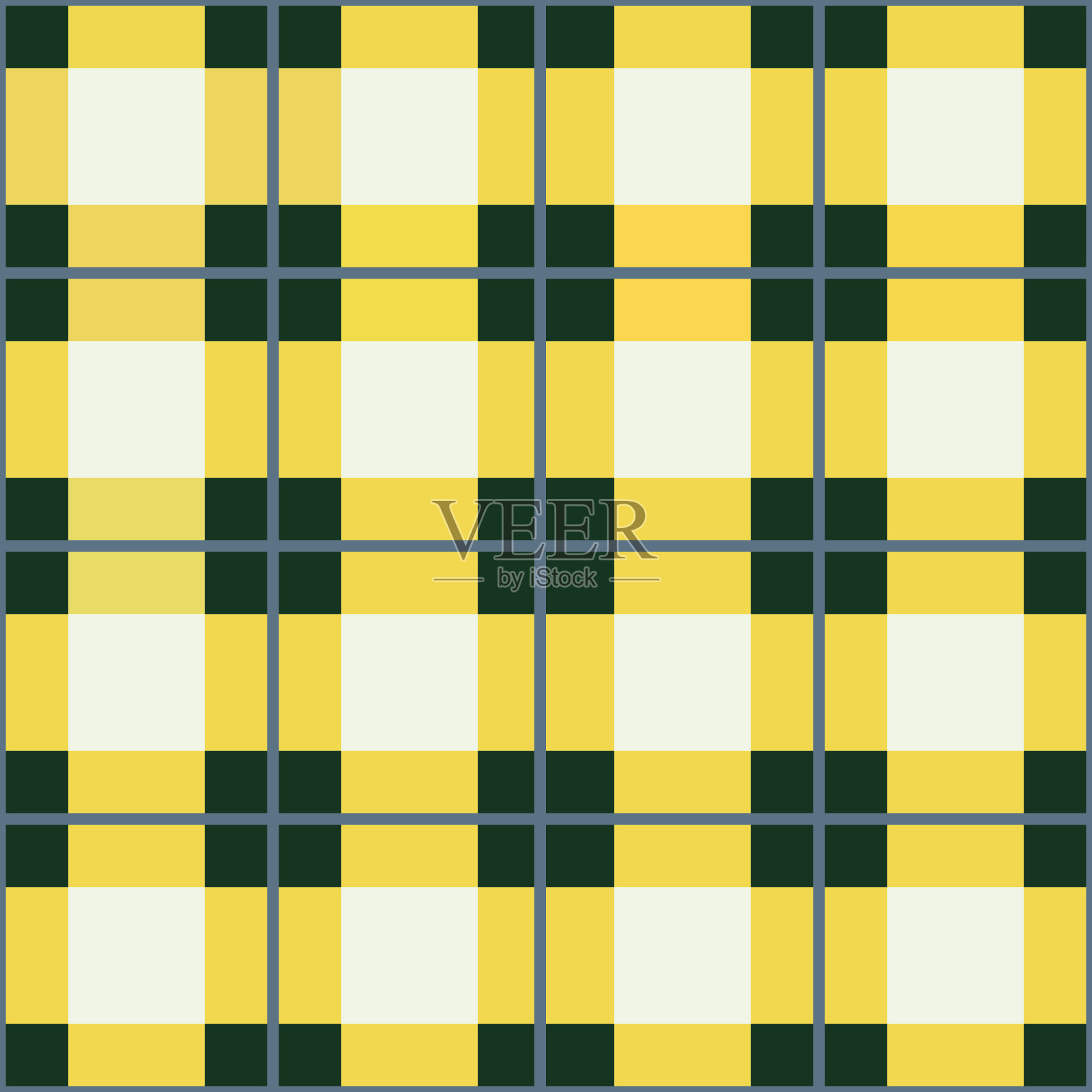 方格织物纹理在黄色，和绿色。格子图案。无缝的打印。插画图片素材