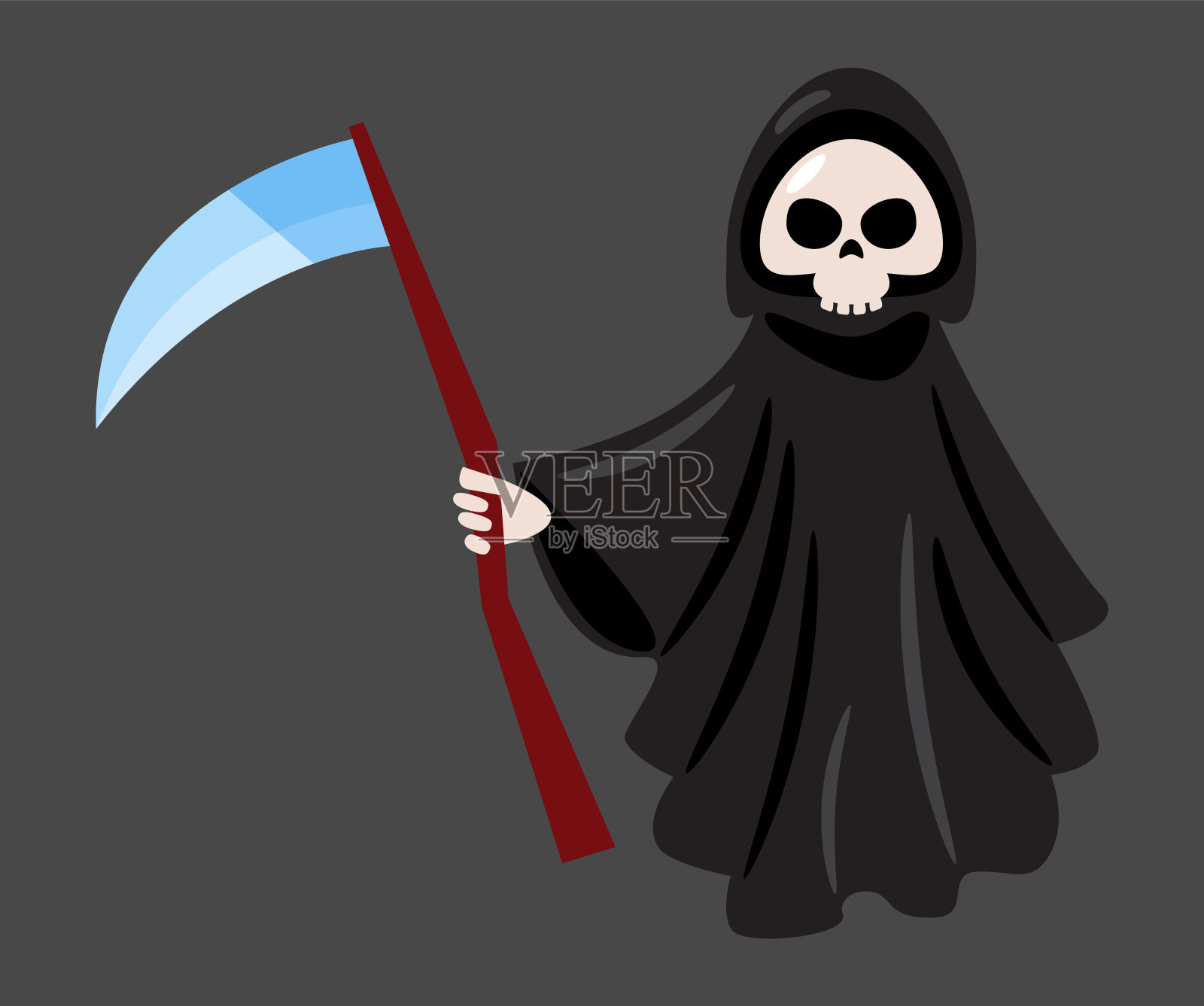 死神。万圣节卡通人物。向量。插画图片素材