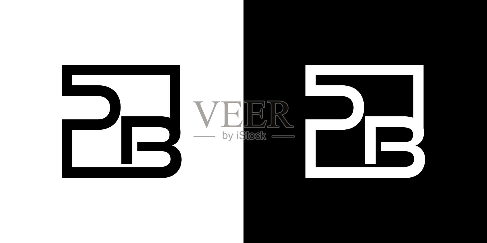 PB, BP字母设计。简单和创造性的字母概念插图矢量插画图片素材