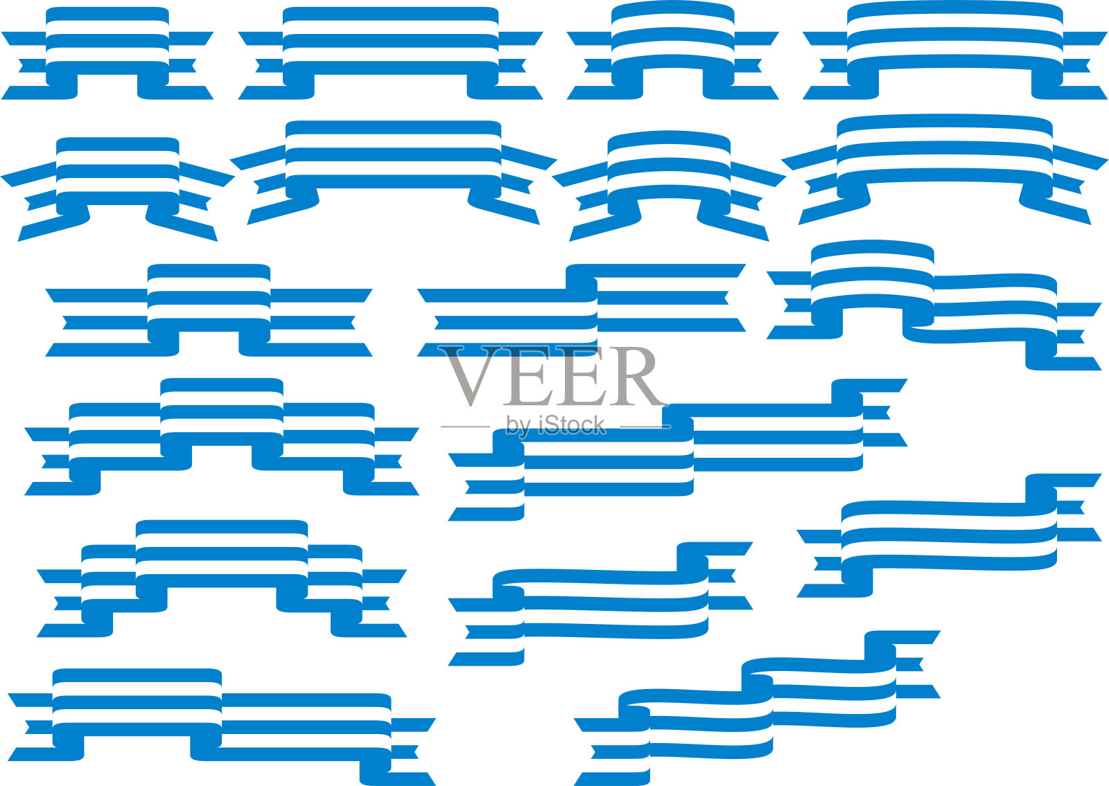 带状条纹005-11光滑W插画图片素材