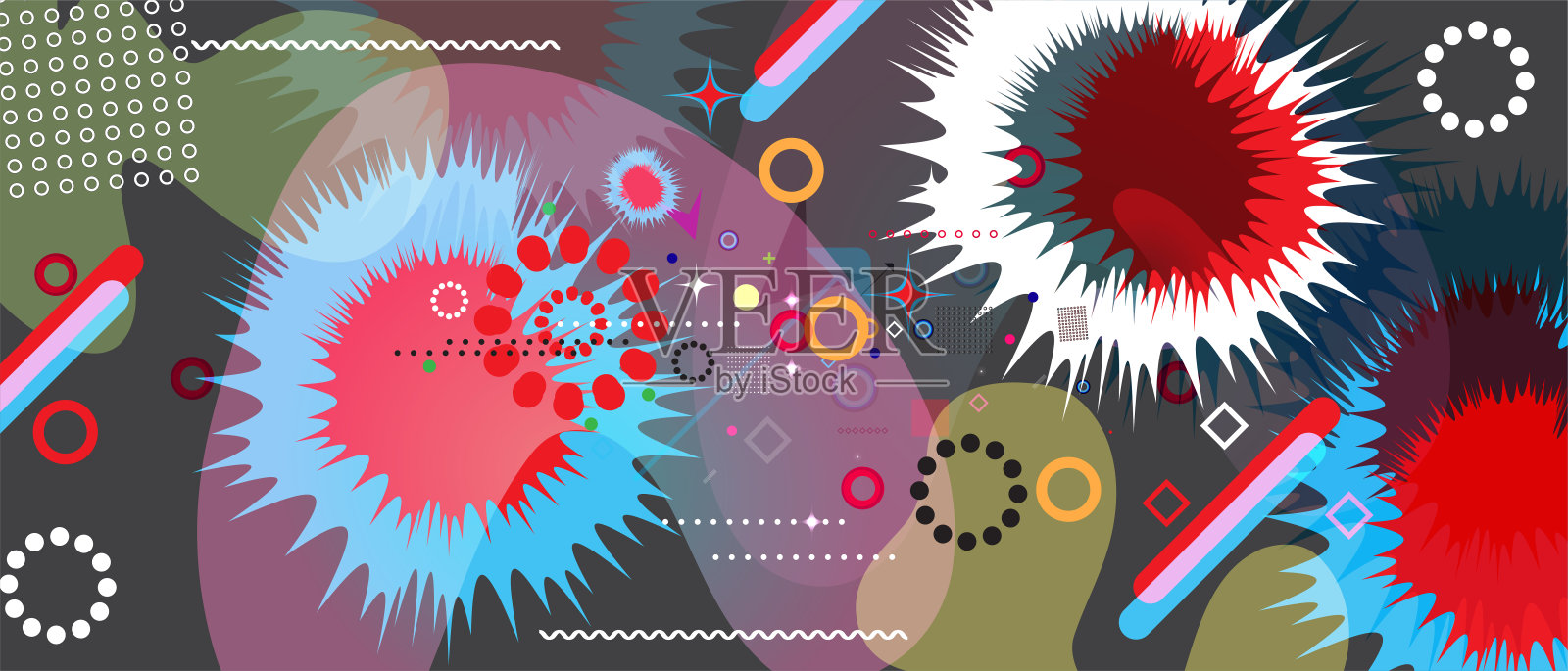 抽象彩色背景与几何形状。矢量插图为您的设计。插画图片素材