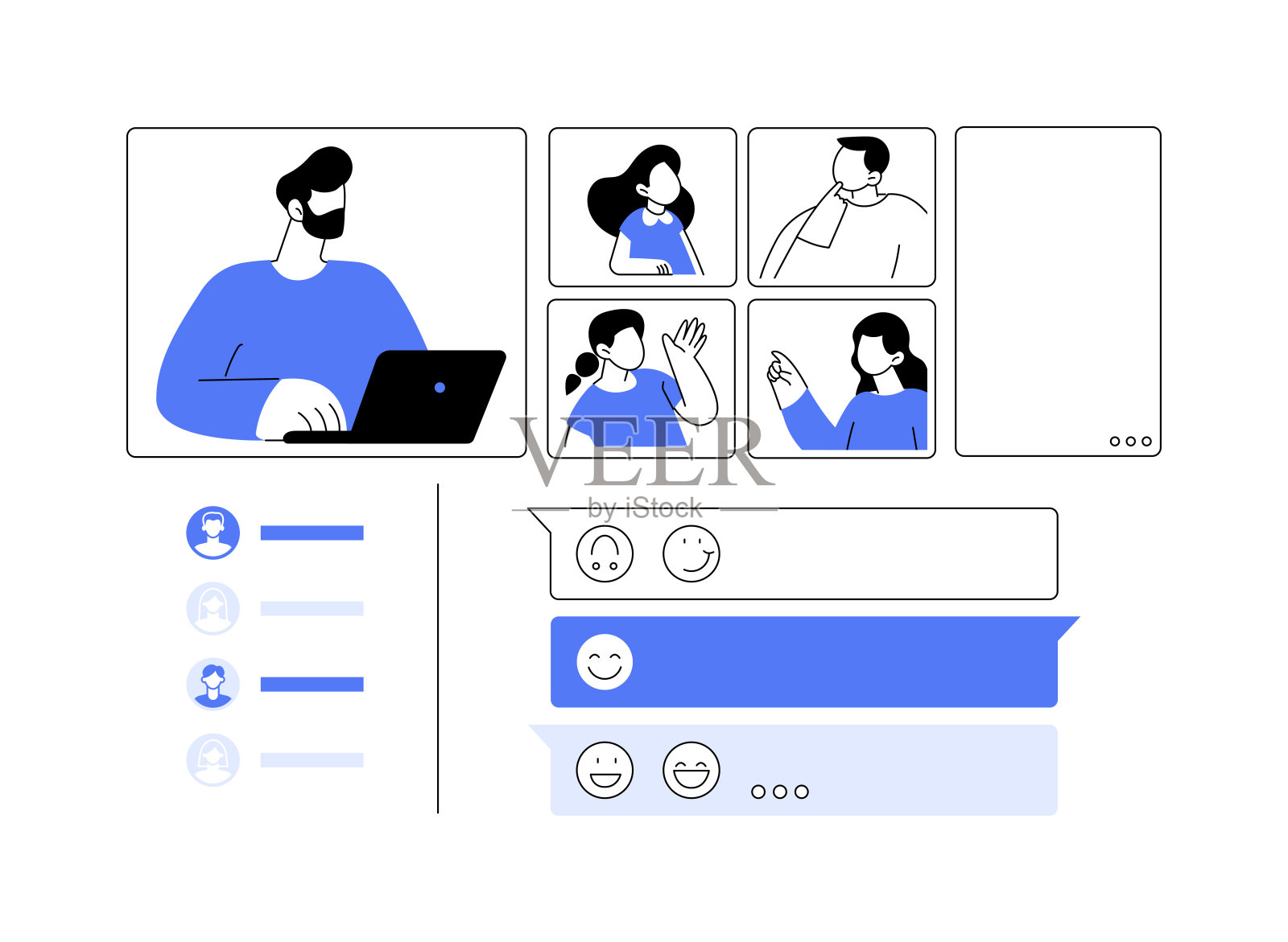 评论作品抽象概念矢量插图。插画图片素材