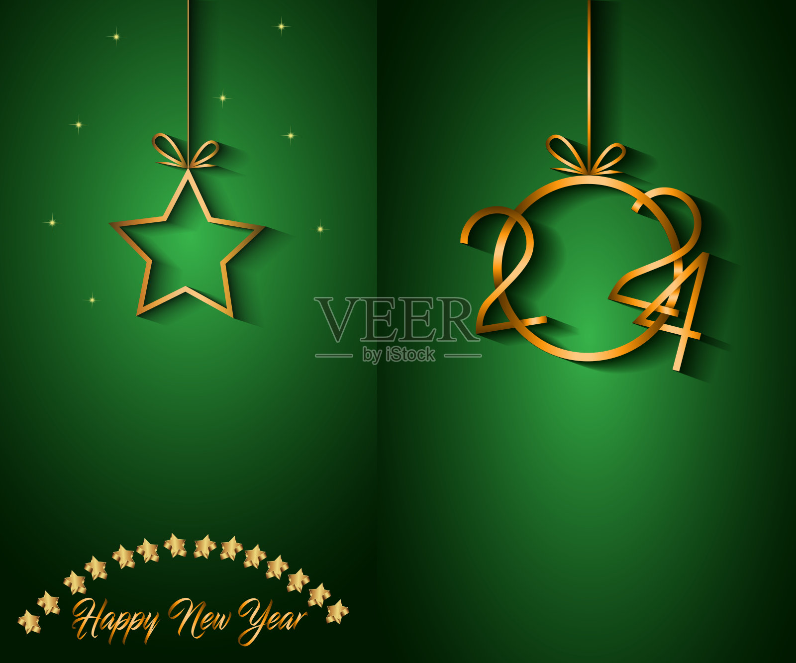 2024新年快乐背景为您的季节邀请，节日海报，贺卡。插画图片素材