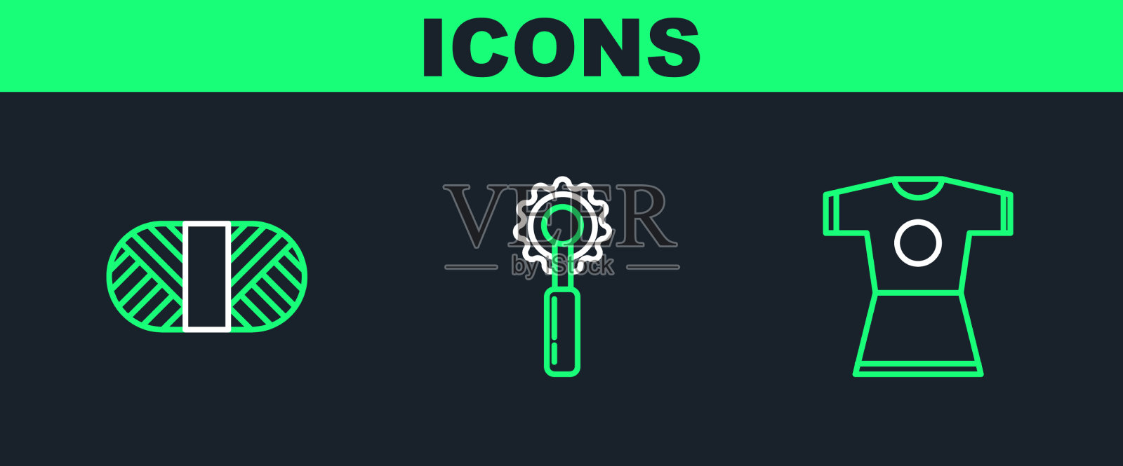 在线轴和线轴上设置线女装缝纫线图标素材