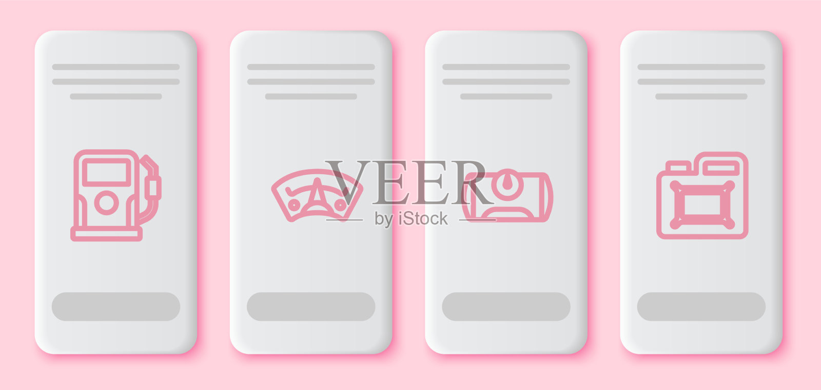 设置线路汽油或加油站的马达计气量图标素材