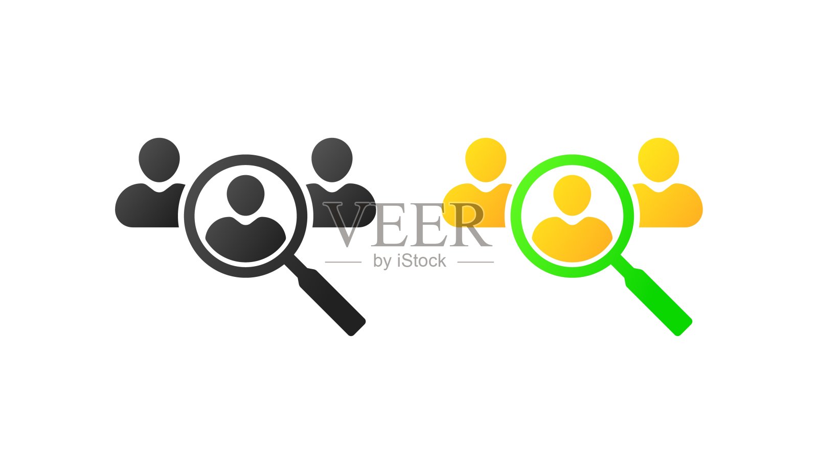 搜索图标。平了，彩了，找一个人找，找一个朋友找。矢量图插画图片素材